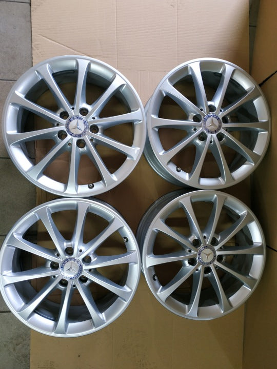 4x Alufelge 17 Zoll 6.5" 5x112 44ET Glanz Silber A1774010300 Mercedes-Benz FEL3170420897ip
