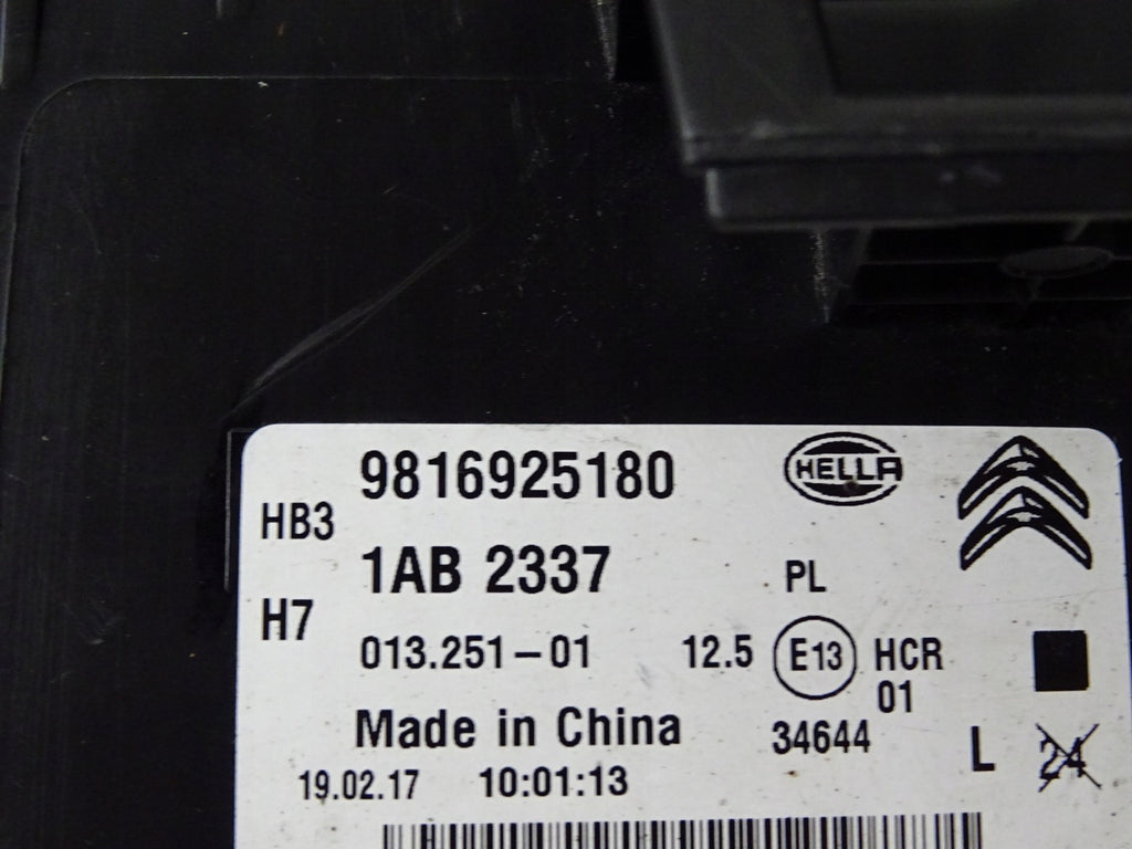 Frontscheinwerfer Citroën C5 Aircross 9816925180 Ein Stück (Rechts oder Links)