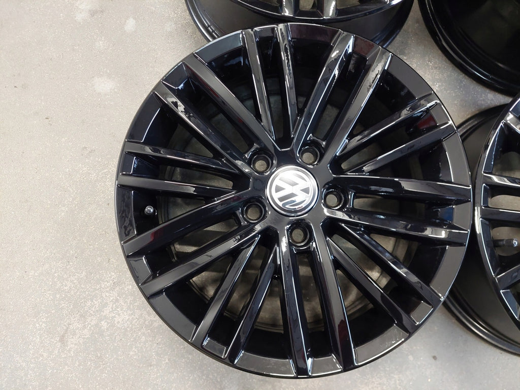 4x Alufelge 16 Zoll 6.5" 5x112 46ET Glanz Schwarz 5G0601025AT VW I Rim Wheel FEL6054322296yj