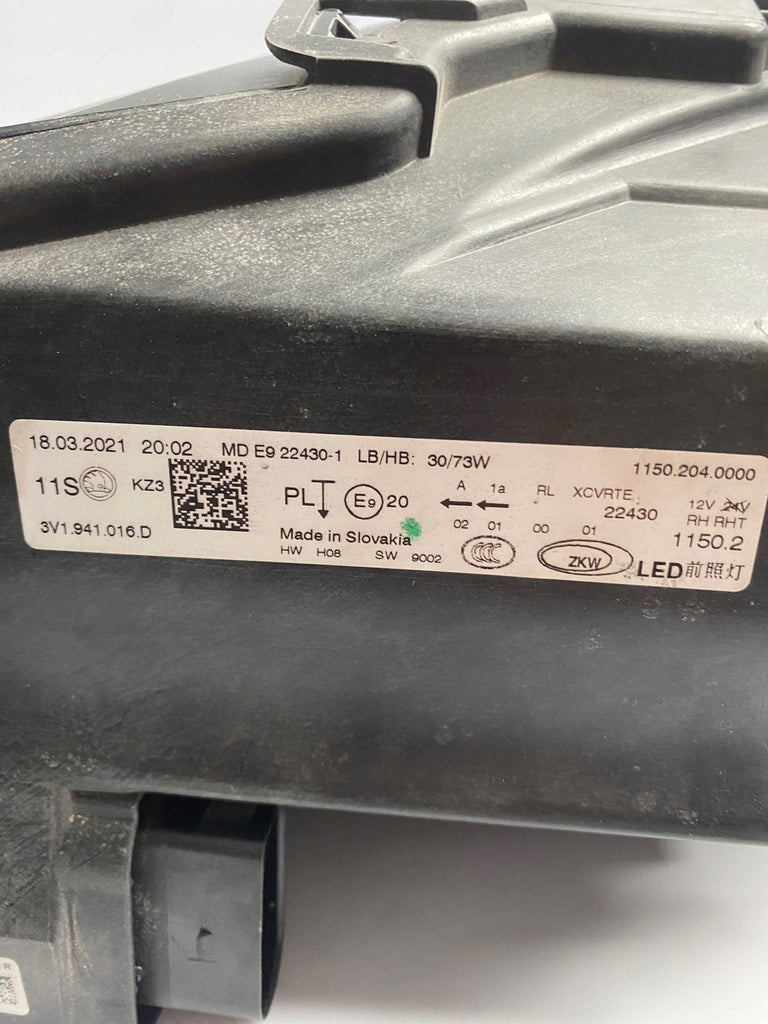 Frontscheinwerfer Skoda Superb III 3V1941016D LED Rechts Scheinwerfer Headlight
