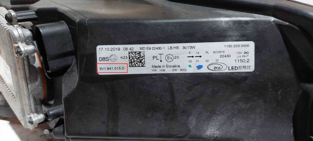 Frontscheinwerfer Skoda Superb III 3V1941015D LED Rechts Scheinwerfer Headlight