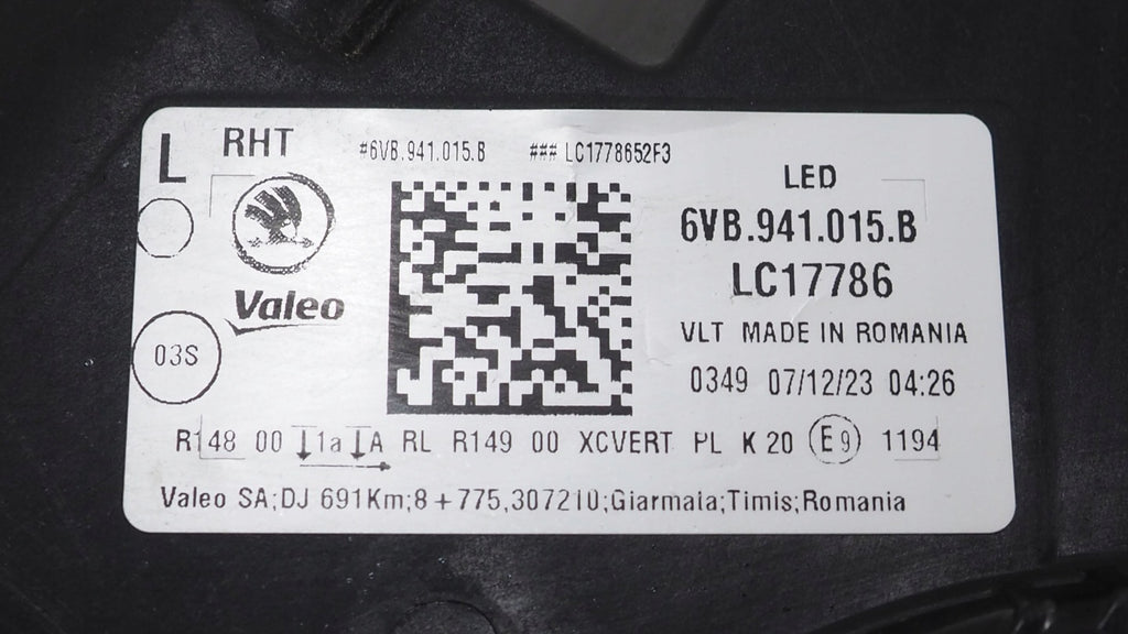 Frontscheinwerfer Skoda Fabia IV 6VB941015B Full LED Links Headlight SCH2341501124sv