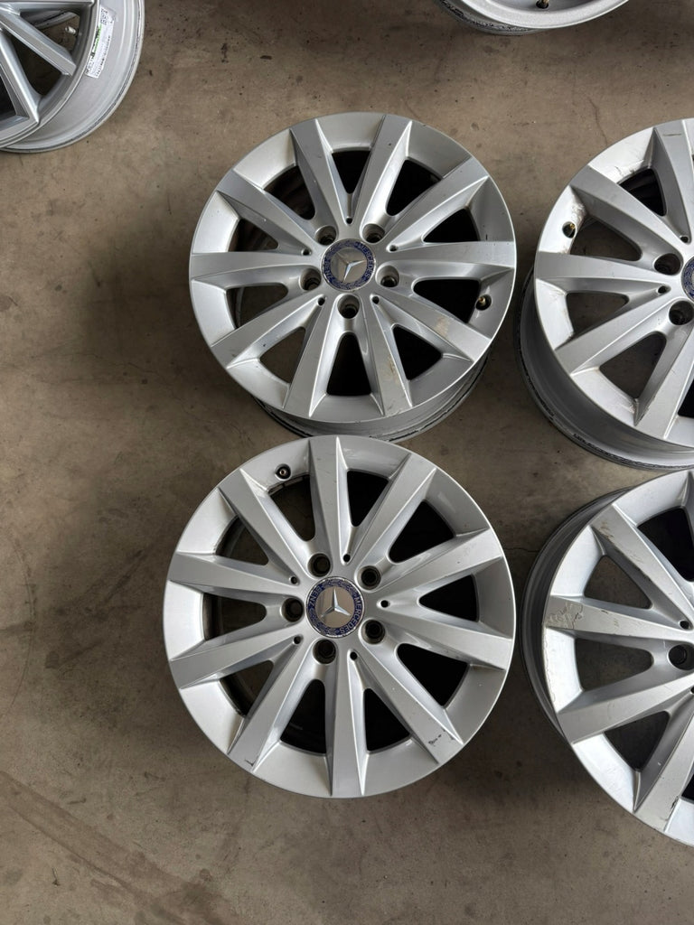 4x Alufelge 16 Zoll 6.5" 5x112 49ET Glanz Schwarz A2464010202 Mercedes-Benz FEL2934682660dc