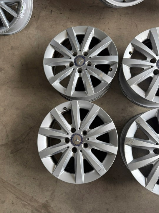 4x Alufelge 16 Zoll 6.5" 5x112 49ET Glanz Schwarz A2464010202 Mercedes-Benz FEL2934682660dc