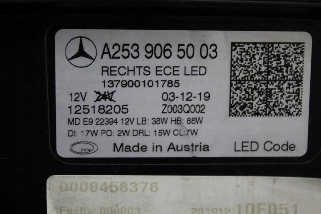 Frontscheinwerfer Mercedes-Benz Glc A2539065003 FULL LED Rechts Headlight