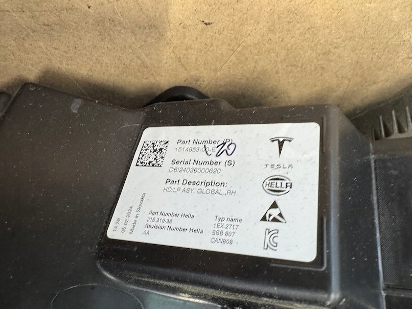 Frontscheinwerfer Tesla Model 3 1514953-00-D Full LED Rechts Headlight