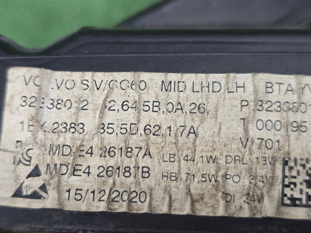 Frontscheinwerfer Volvo S60 V60 32338012 Links Scheinwerfer Headlight SCH8172051267gd