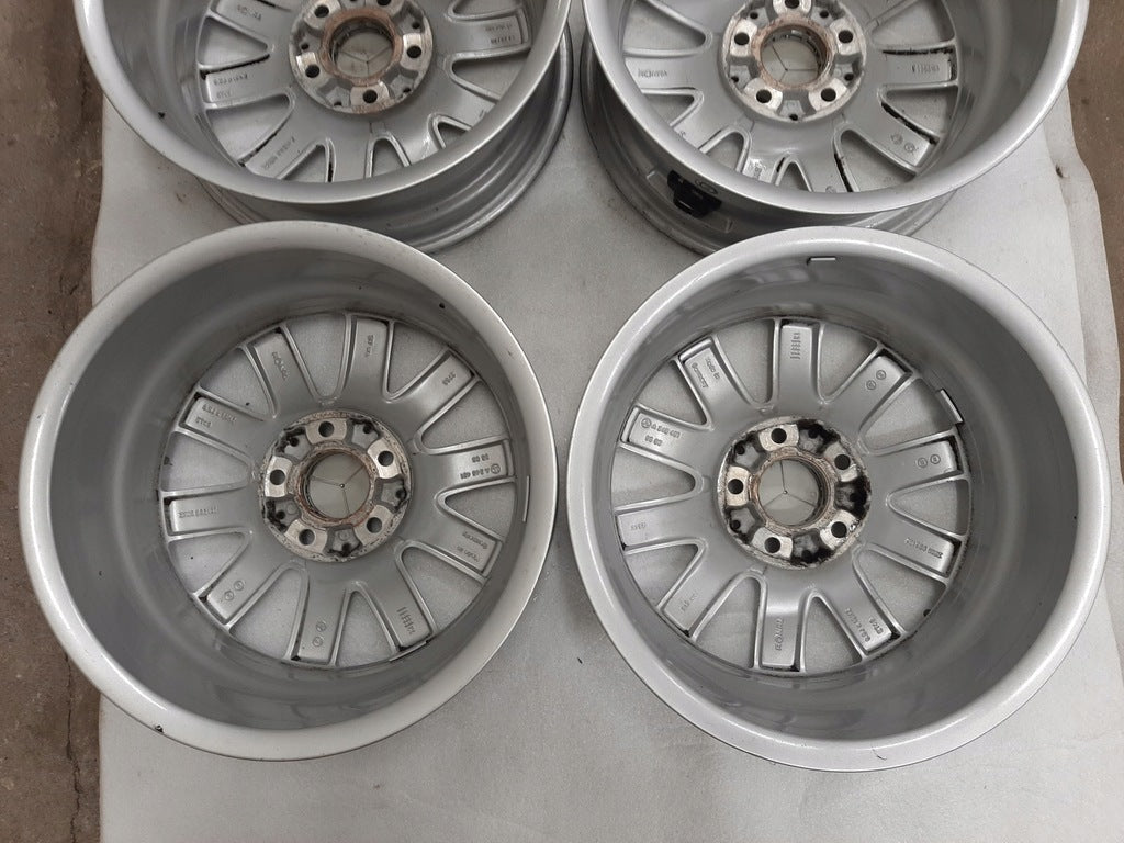 4x Alufelge 16 Zoll 6.5" 5x112 49ET Glanz Silber A2464010500 Mercedes-Benz FEL6574275445yh