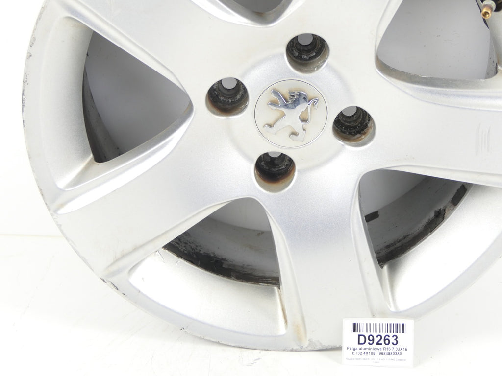 1x Alufelge 16 Zoll 7.0" 4x108 9684880380 Peugeot 3008 Rim Wheel FEL9645204520vi