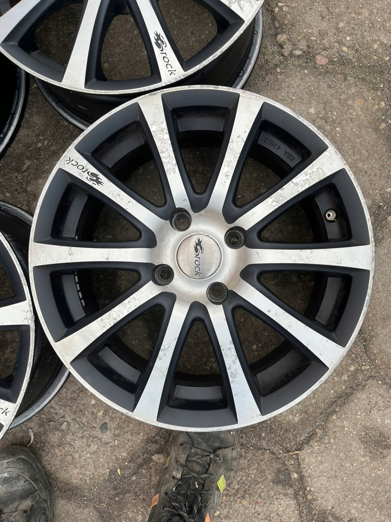 4x Alufelge 16 Zoll 7.0" 4x108 42ET Glanz Schwarz Ford Fiesta I Ecosport FEL8008342001po