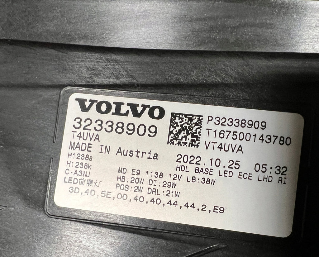 Frontscheinwerfer Volvo Xc40 32338909 LED Rechts Scheinwerfer Headlight SCH6187799424zy