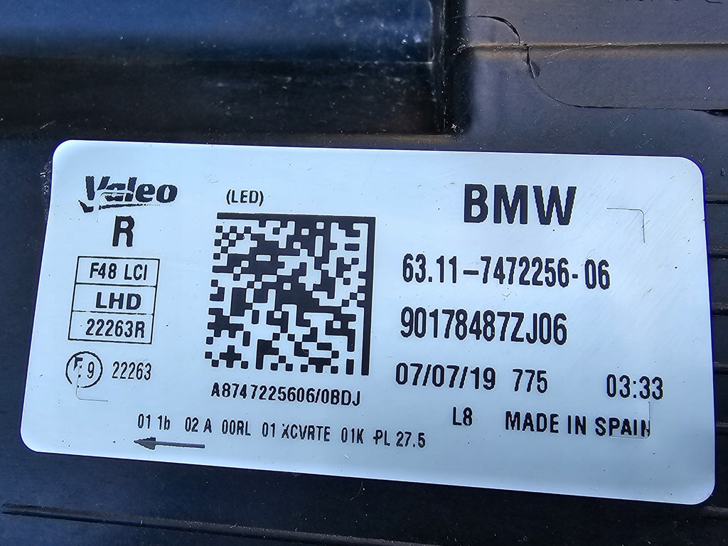 Frontscheinwerfer BMW X1 F48 6311-7472256-06 Full LED Rechts Headlight SCH9267264947eg