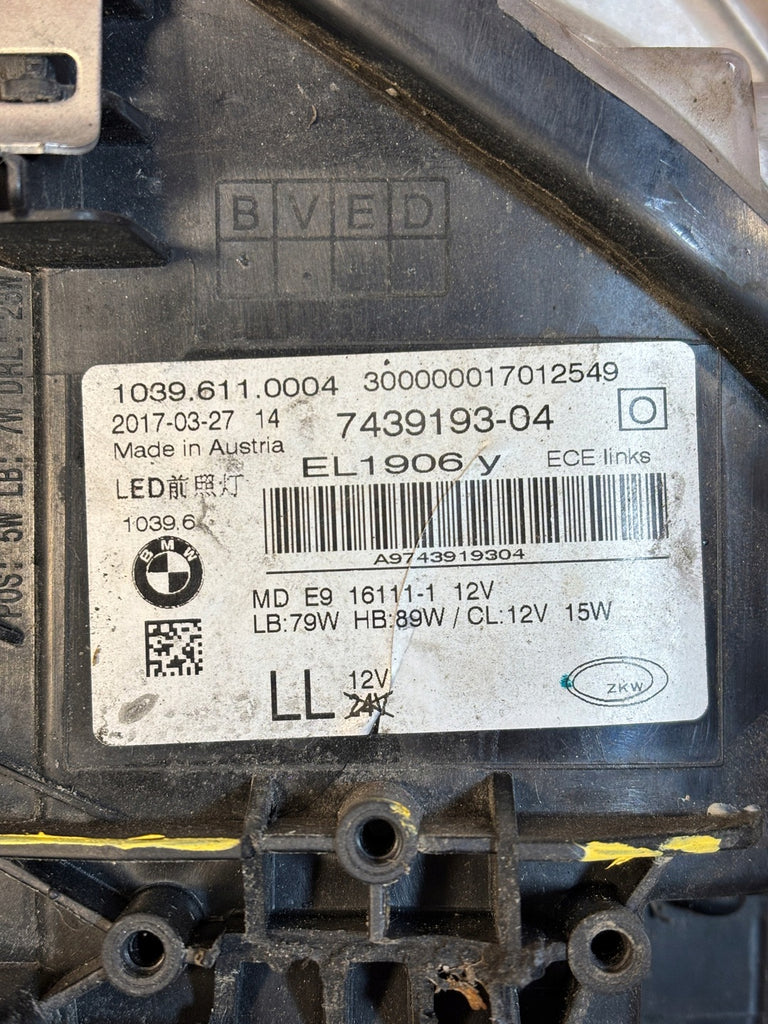 Frontscheinwerfer BMW G31 G30 7439193-04 Full LED Links Scheinwerfer Headlight SCH2235382017tp