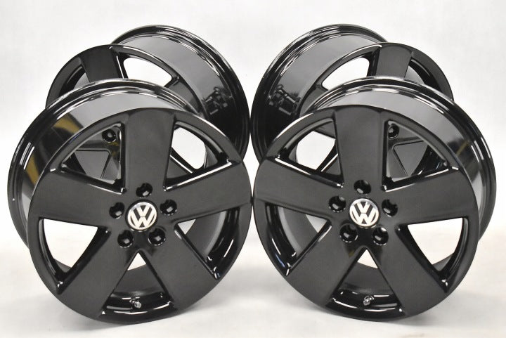 4x Alufelge 17 Zoll 7.5" 5x112 47ET Glanz Schwarz 3C0601025E VW Passat Rim Wheel FEL6301059352wh