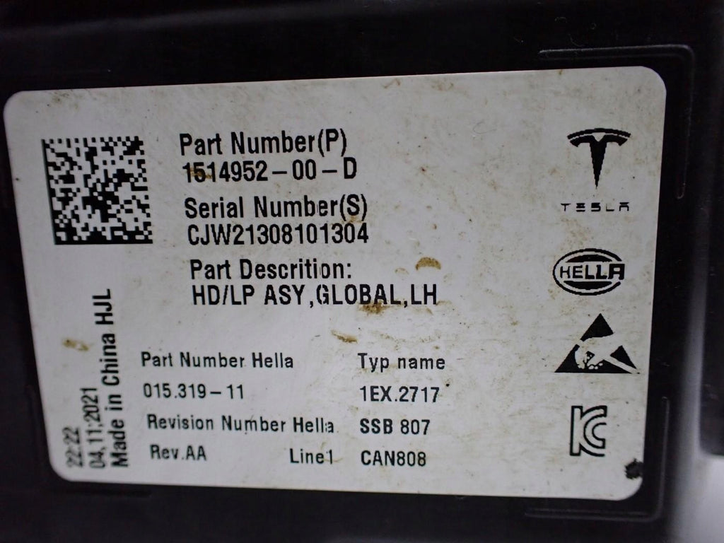 Frontscheinwerfer Tesla Model 3 1514952-00-D LED Links Scheinwerfer Headlight