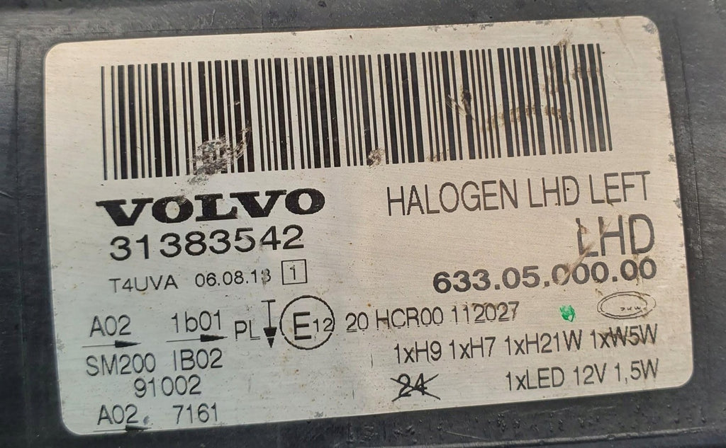 Frontscheinwerfer Volvo V70 III 31383542 Links Scheinwerfer Headlight