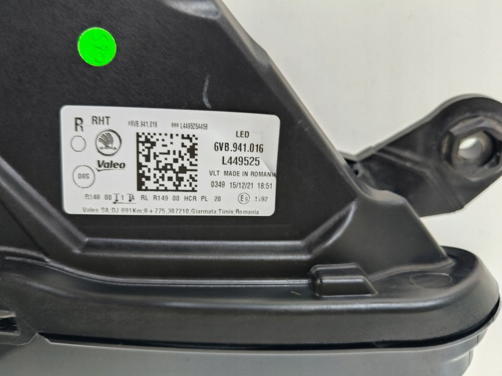 Frontscheinwerfer Skoda Fabia I 6VB941016 Full LED Rechts Scheinwerfer Headlight SCH8201948279te