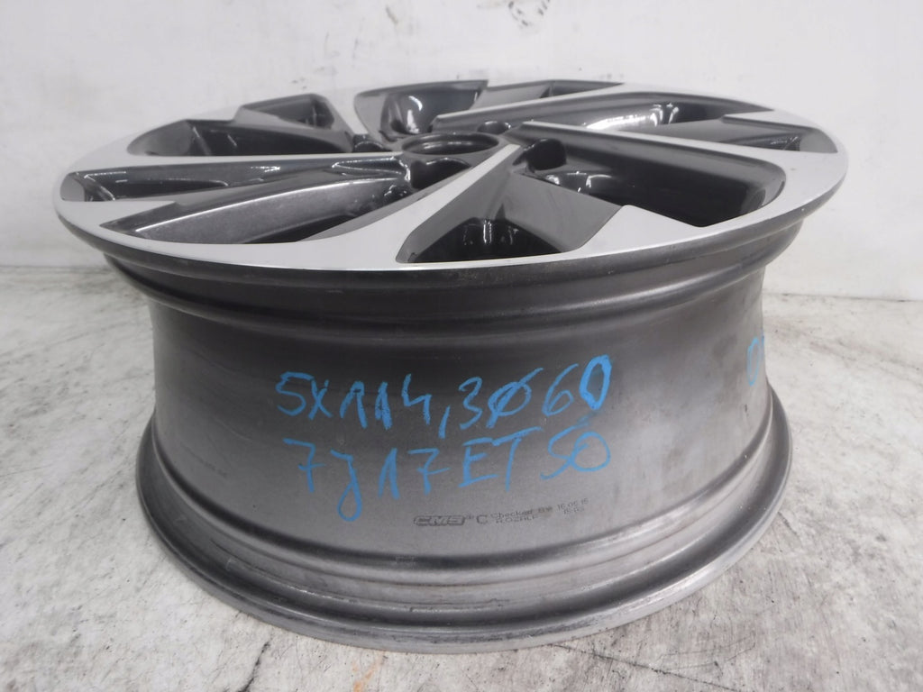 1x Alufelge 17 Zoll 7.0" 5x114.3 50ET Glanz Schwarz 42611-02L90 Toyota Corolla FEL2601738780fh