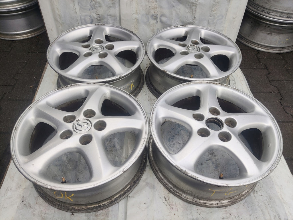 4x Alufelge 16 Zoll 6.0" 5x114.3 50ET Silber Mazda Rim Wheel