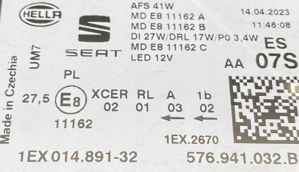 Frontscheinwerfer Seat Ateca 576941032B 576941774 LED Rechts Headlight