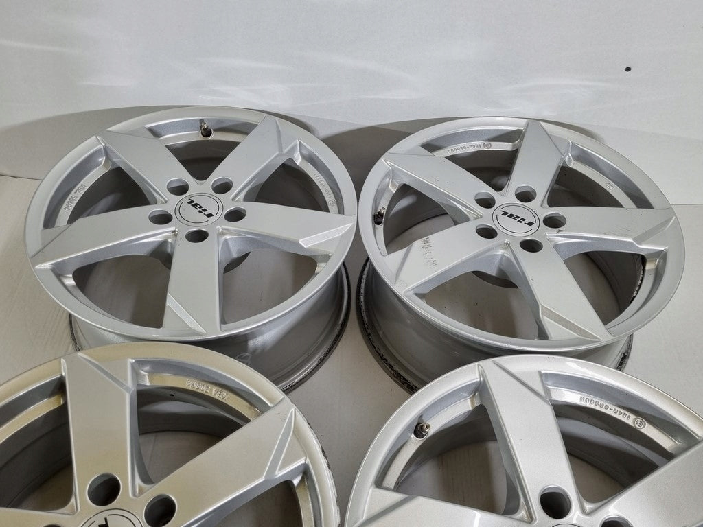 4x Alufelge 17 Zoll 7.5" 5x112 28ET Glanz Silber Audi Rim Wheel FEL2218018472re