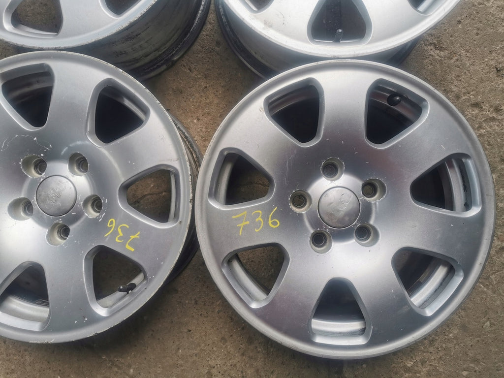 4x Alufelge 15 Zoll 7.0" 5x112 39ET Glanz Silber 8E0601025 Audi Rim Wheel