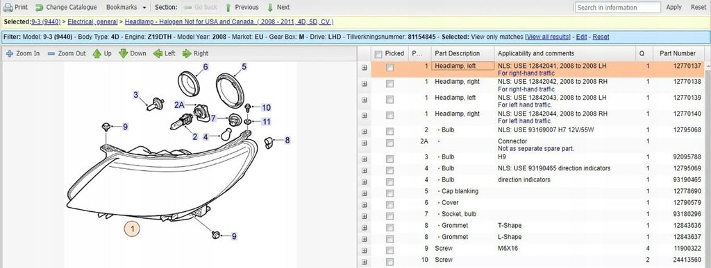 Frontscheinwerfer Saab 9-3 12770137 12842041 Links Scheinwerfer Headlight