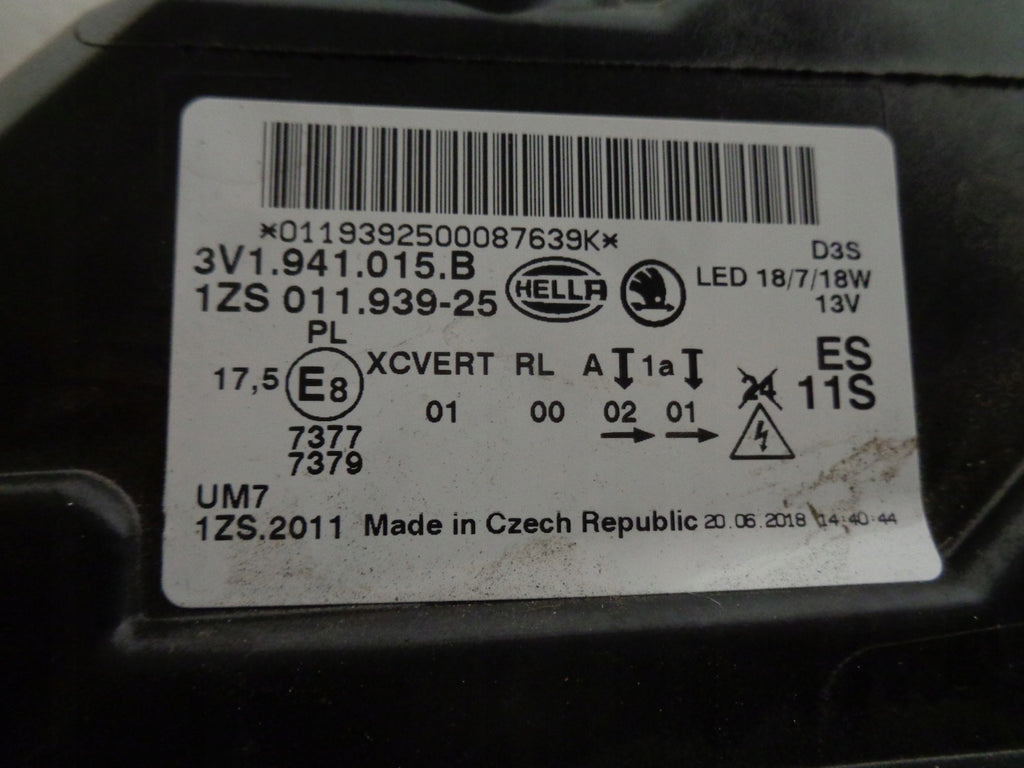 Frontscheinwerfer Skoda Superb III 3V1941015B Xenon Links Scheinwerfer Headlight SCH9230596685yf