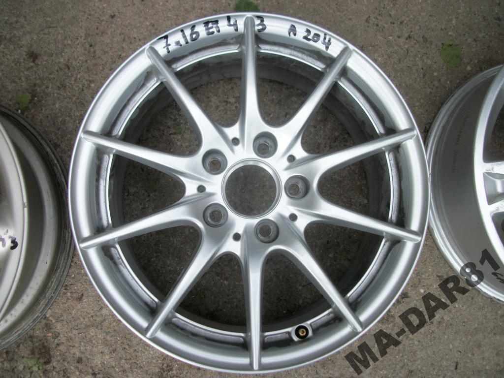 1x Alufelge 16 Zoll 7.0" 5x112 43ET Glanz Silber A2044015702 Mercedes-Benz W204