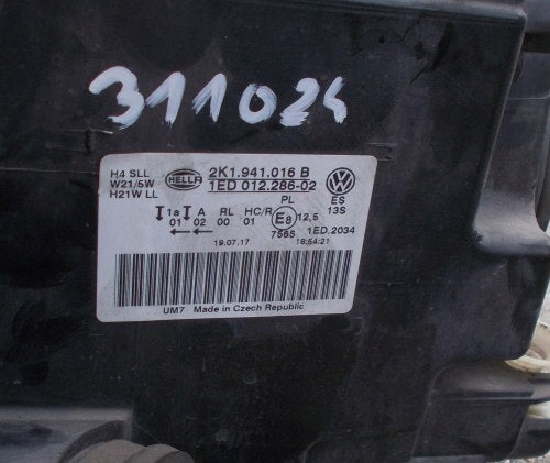 Frontscheinwerfer VW Caddy 2K1941016B Rechts Scheinwerfer Headlight SCH4581553543us