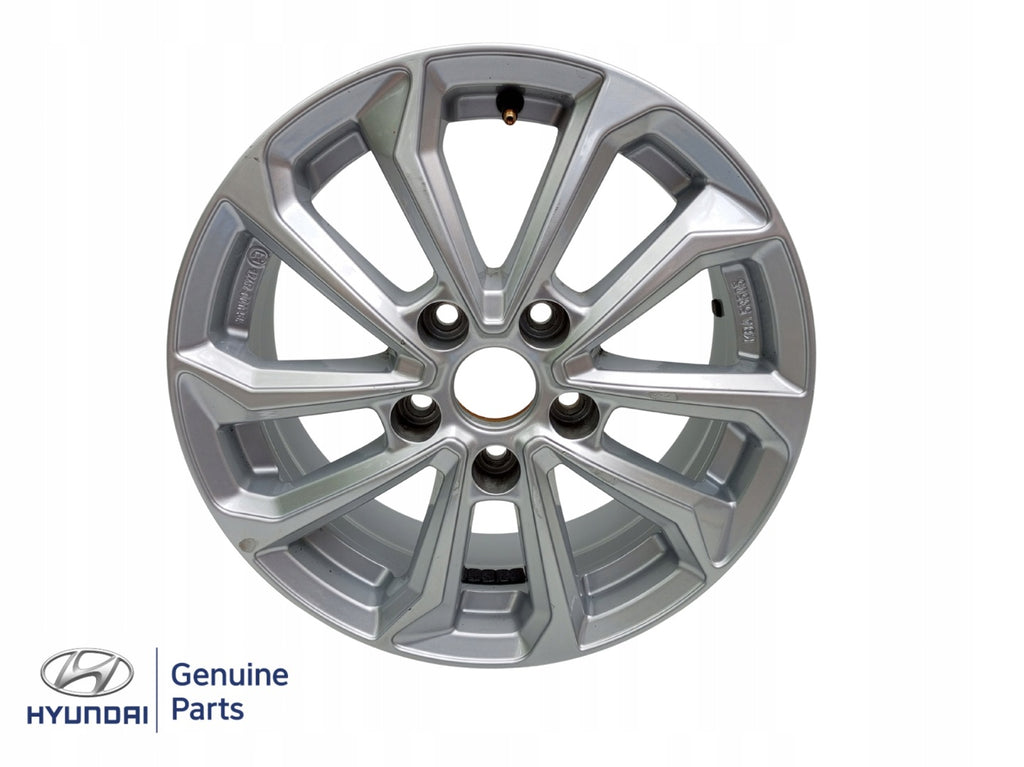 1x Alufelge 16 Zoll 6.5" 5x114.3 40ET Glanz Silber Hyundai Tucson Elantra FEL9817268601xk