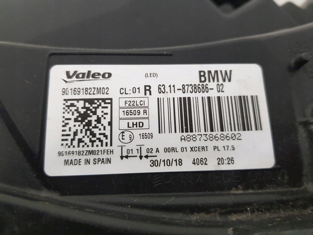 Frontscheinwerfer BMW 2 Coupe F22 F87 F23 8738686-02 LED Rechts Headlight SCH6578864069nq