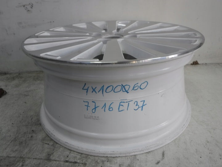 1x Alufelge 16 Zoll 7.0" 4x100 37ET Glanz Weiß 403007684R Dacia III 1 Twingo FEL8417990013lv
