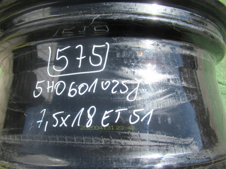 1x Alufelge 18 Zoll 7.5" 5x112 51ET Schwarz 5H0601025J VW Golf Viii Rim Wheel FEL3376870265oq