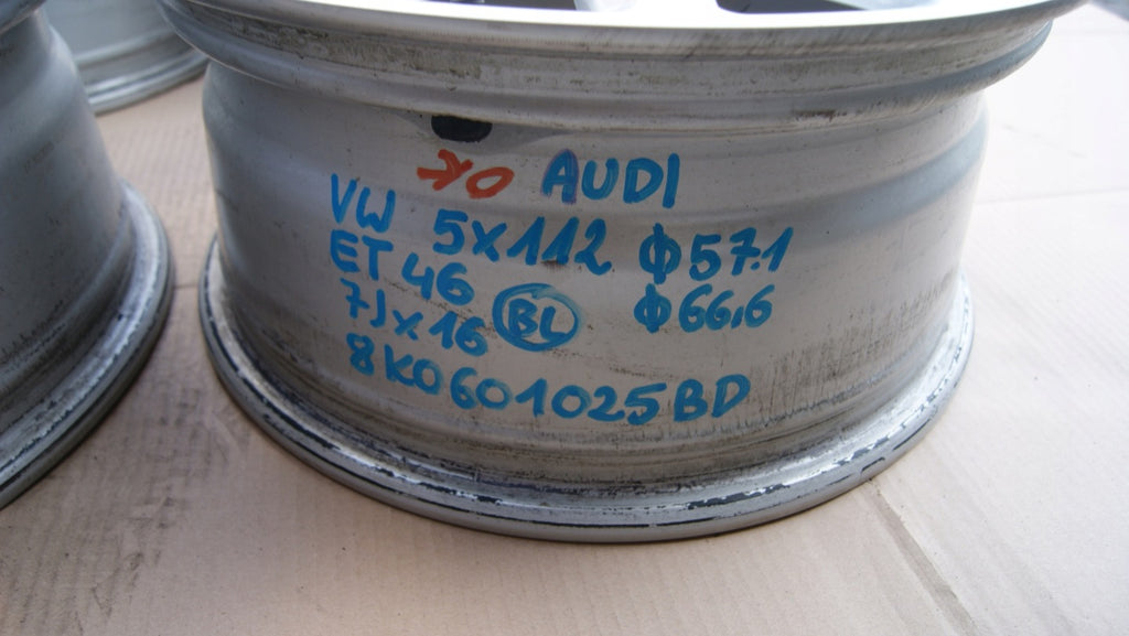 4x Alufelge 16 Zoll 7.0" 5x112 46ET Glanz Silber 8K0601025 Audi B8 Rim Wheel FEL1775345389fi