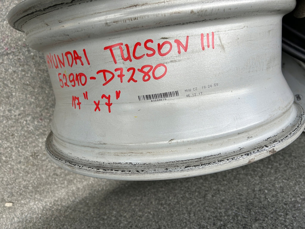 1x Alufelge 17 Zoll 7.0" 5x114.3 52910-D7280 Hyundai Tucson Rim Wheel FEL4915748742bf