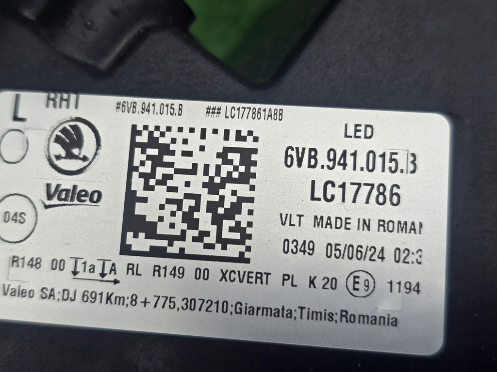 Frontscheinwerfer Skoda Fabia I 6VB941015B LED Links Scheinwerfer Headlight SCH9235708962qb