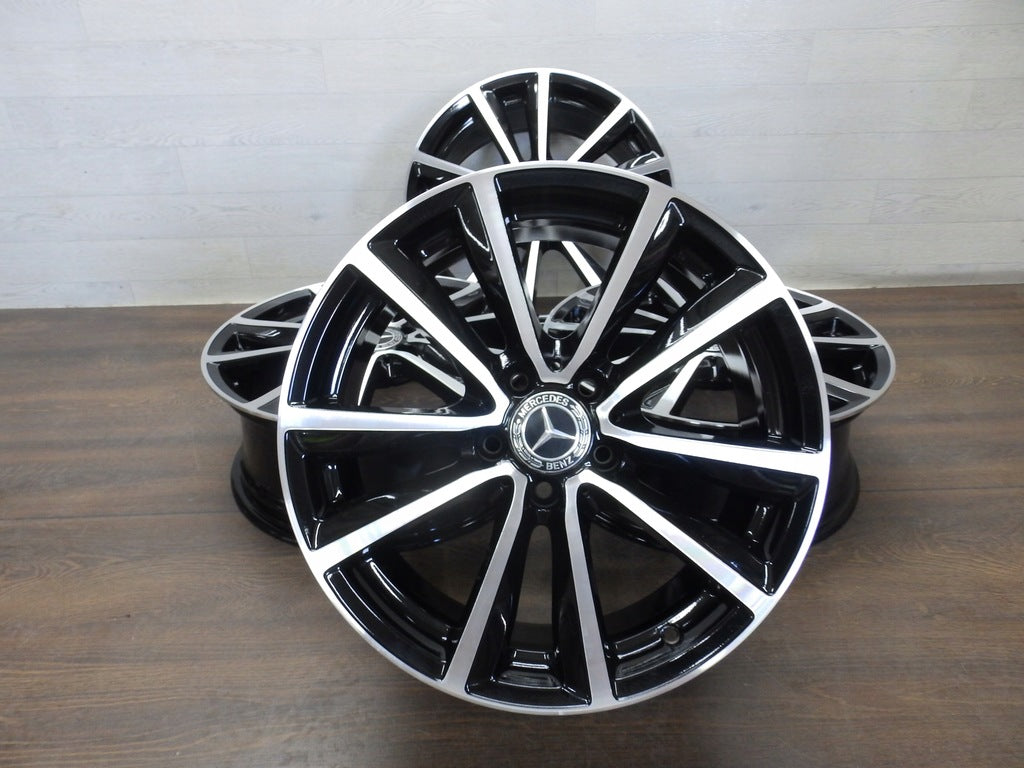 4x Alufelge 18 Zoll 7.5" 5x112 52ET Glanz Schwarz A2464011602 Mercedes-Benz FEL6030699603lh
