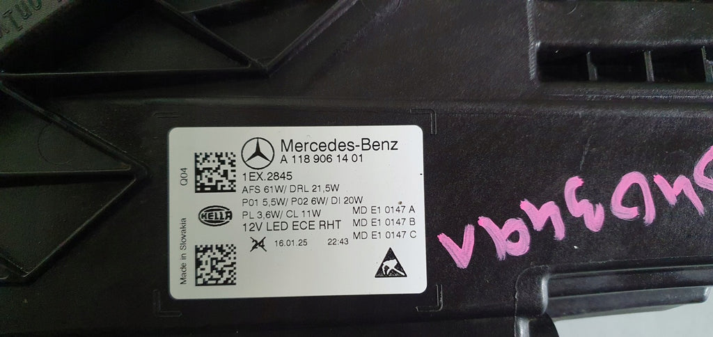 Frontscheinwerfer Mercedes-Benz Cla A1189061401 Rechts Scheinwerfer Headlight SCH8975608312mo