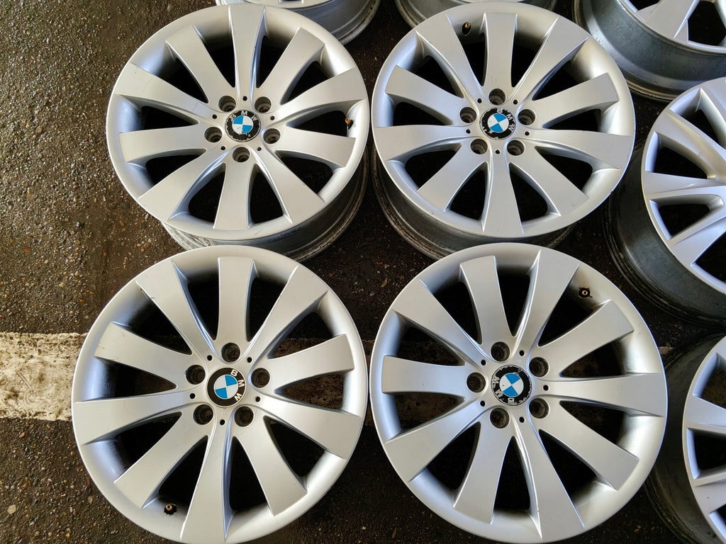 4x Alufelge 18 Zoll 8.0" 5x120 30ET Glanz Silber BMW F01 F07 Rim Wheel FEL3161123350pk
