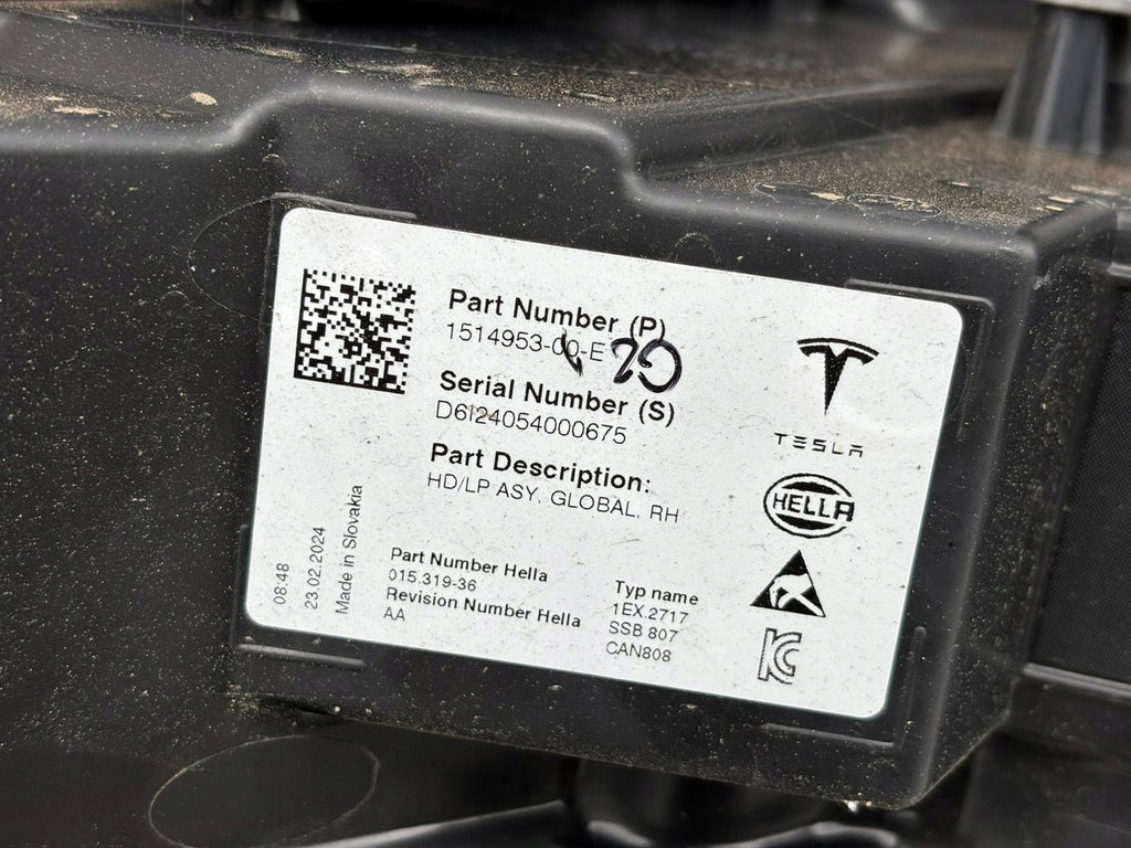 Frontscheinwerfer Tesla Model Y 1514952 1514953 Full LED Ein Satz Headlight