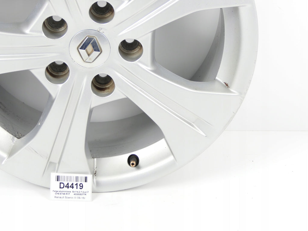1x Alufelge 17 Zoll 7.0" 5x114.3 403005377R Renault Megane III 1 Scenic FEL3324375679mv