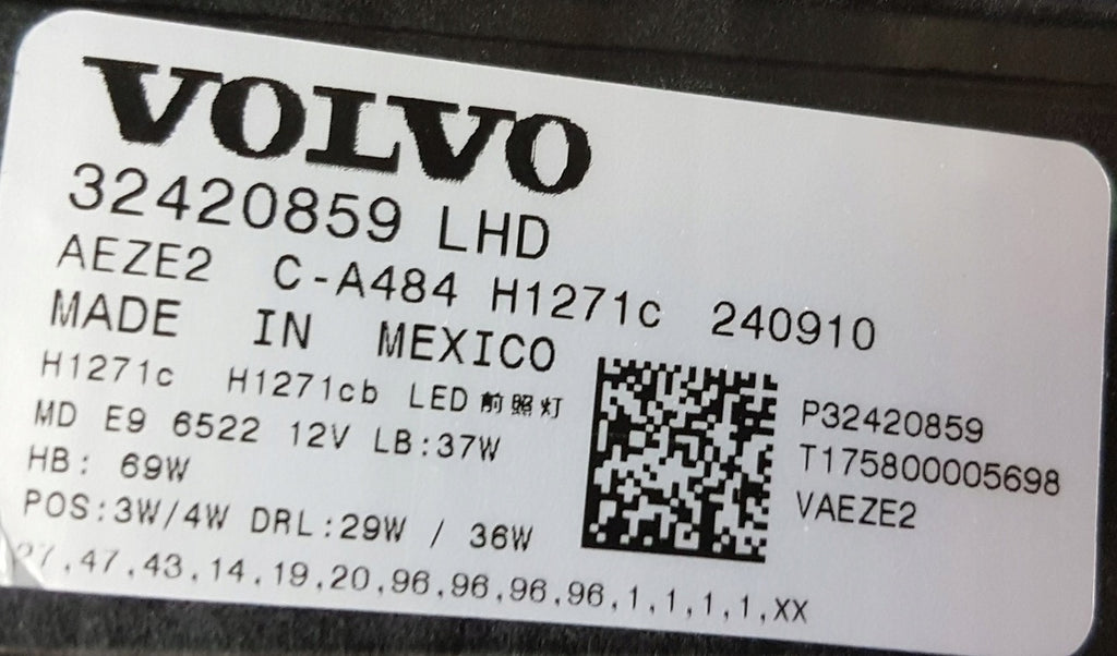 Frontscheinwerfer Volvo 32420859 LED Links Scheinwerfer Headlight SCH6304357054oo