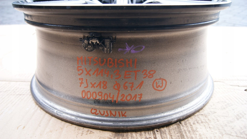 1x Alufelge 18 Zoll 7.0" 5x114.3 38ET Mitsubishi Outlander Eclipse Rim Wheel