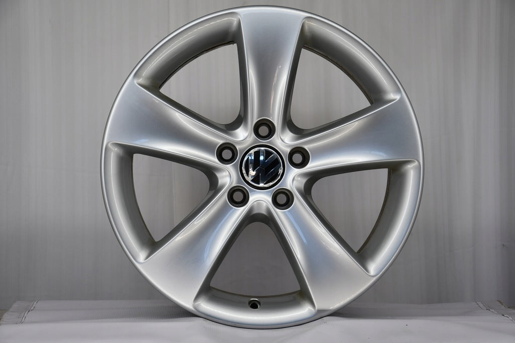 4x Alufelge 17 Zoll 6.5" 5x112 39ET Glanz Silber 3C8601025 VW Rim Wheel FEL2875024858ea