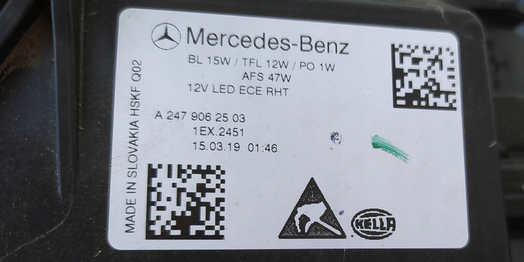 Frontscheinwerfer Mercedes-Benz W247 A2479062503 602134519 LED Rechts oder Links SCH2311507855jw