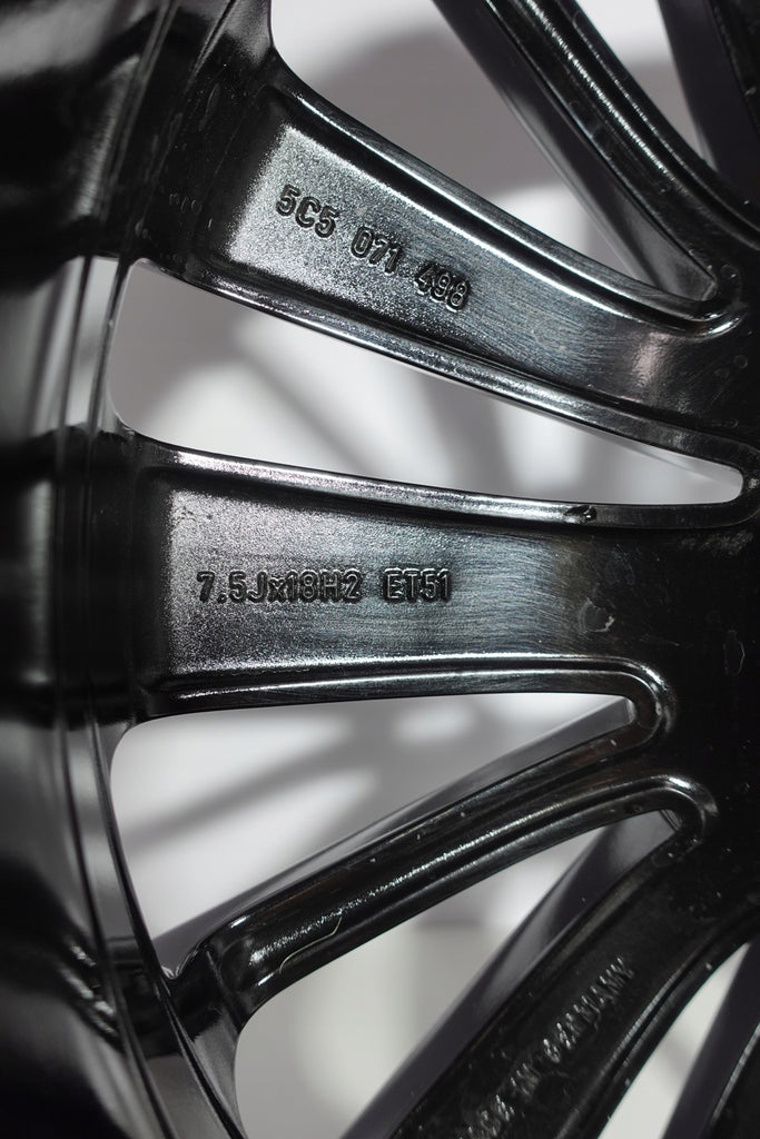 1x Alufelge 18 Zoll 7.5" 5x112 51ET Glanz Schwarz 5C5071498 Vw Rim Wheel