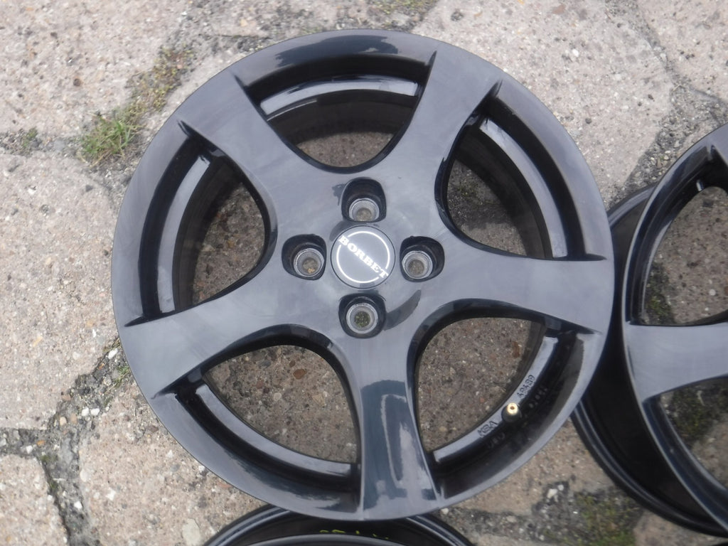 4x Alufelge 16 Zoll 6.5" 4x100 38ET Glanz Schwarz Rim Wheel FEL8346696587aa