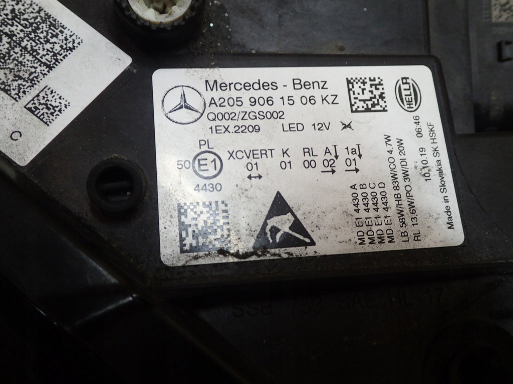 Frontscheinwerfer Mercedes-Benz W205 A2059061506 Full LED Links Headlight SCH3645292121ys