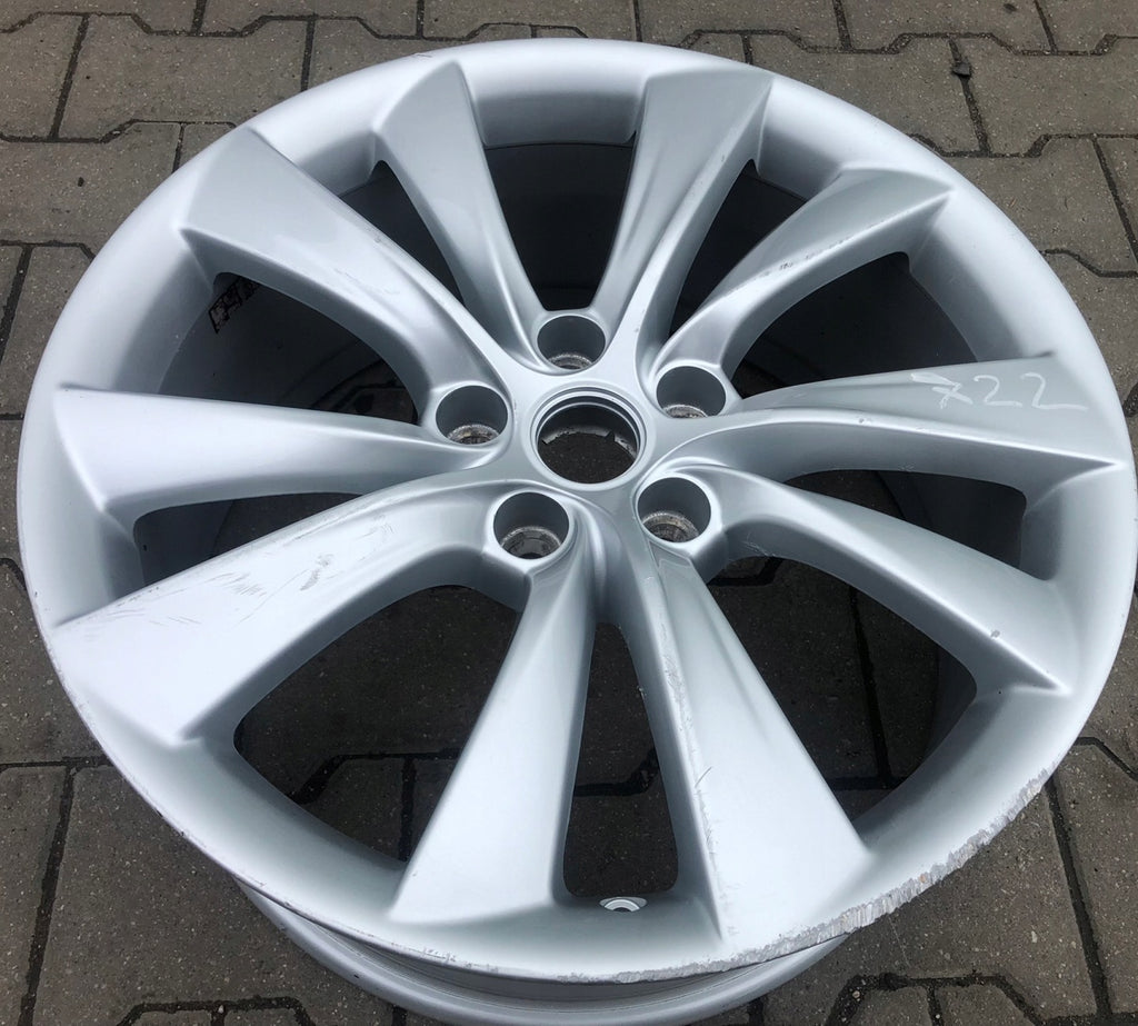 1x Alufelge 19 Zoll 8.5" 5x120 35ET Glanz Silber 1027241-00- Tesla Model X S FEL9235257100ef
